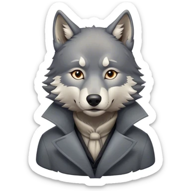 Wolf, philosophy, coat  sticker