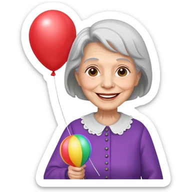 balloons holder ol woman sticker