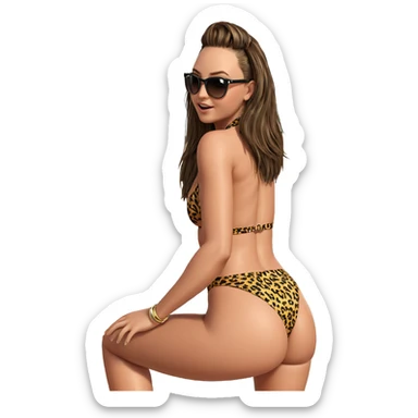 girl in animal print bikini sticker