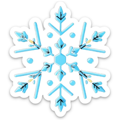 Cute snowflake with icicles sticker