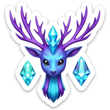 Pokemon legendary purple and cian crystal xerneas sticker