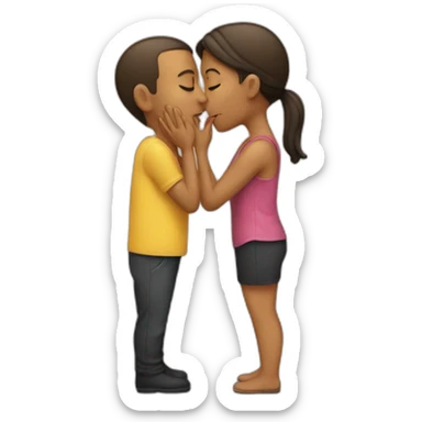 men kiss women sticker