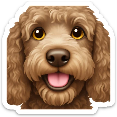 Brown labradoodle  sticker