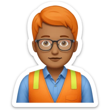 CAD technician in orange waistcoat  sticker