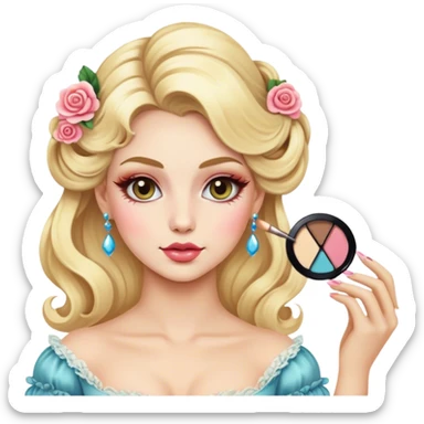 blonde makeup artist, rococo sticker