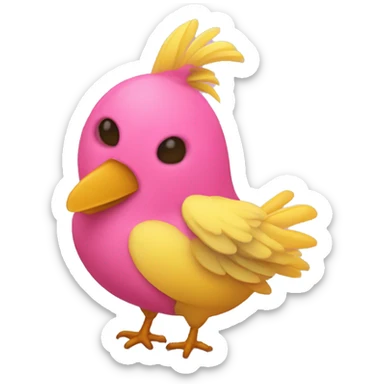 conejito rosado, pollito amarillo sticker