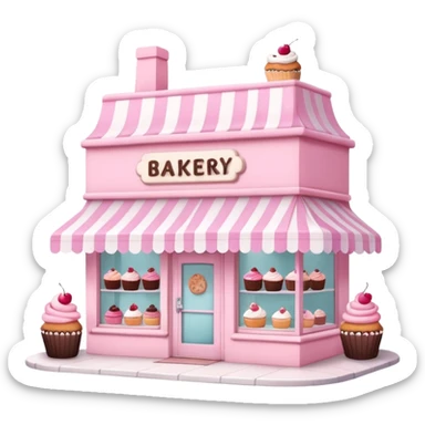 pink bakery store sticker