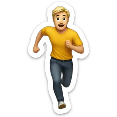 a man with a lot of girl running after him sticker