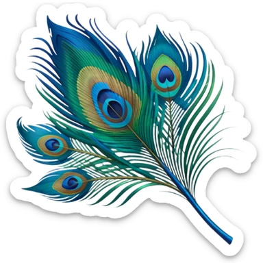 Emoji of peacock feather sticker