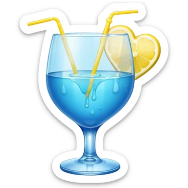 blue heart with a lemonade glass sticker