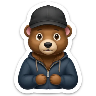 black Bear with cap sticker