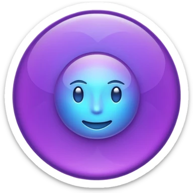 A sleek, metaphorical emoji icon representing Brand Proficiency. A central, glowing violet energy core radiating subtle, elegant light ripples outwards. Modern, minimalist style, premium feel. Isolated on white background. sticker