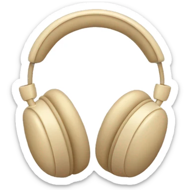 beige headphones with beige bows sticker