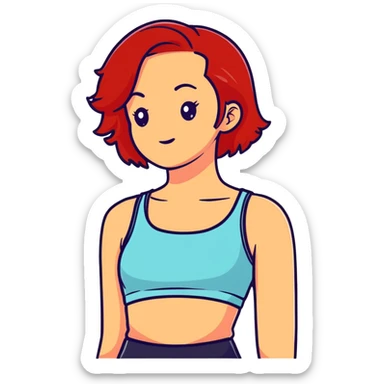 red-haired girl in a crop top sticker