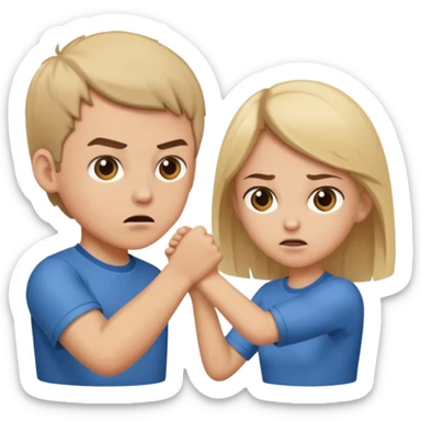 brother and sister fighting  sticker