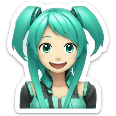 Hatsune Miku singing sticker