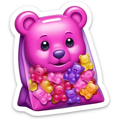 Bag of gummy bears feminine colors sticker