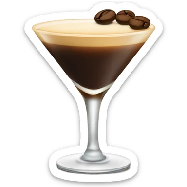 An espresso martini with three coffee beans  sticker