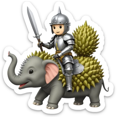 DURIAN KNIGHT WITH ELEPHANT FACE RIDE ON THE RAT sticker