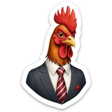 rooster wearing a necktie sticker