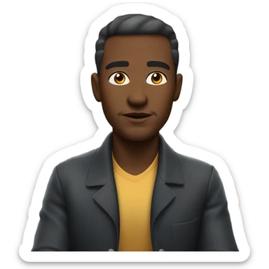 A man riding a high speed rail line like a horse sticker