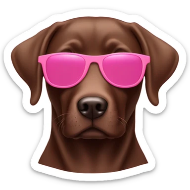 chocolate labradorite wearing pink sunglasses sticker