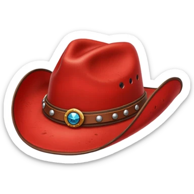 red cowboy hat sticker