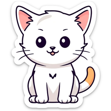 cute kitten, cartoonish sticker style sticker