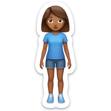 full body girl with brown skin and brown hair sticker