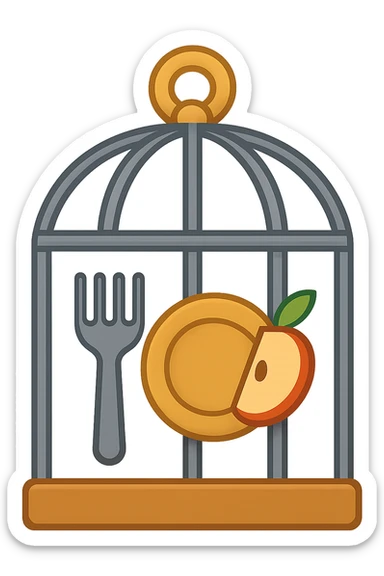 Disturbi alimentari visti come una gabbia stile emoji iphone. sticker