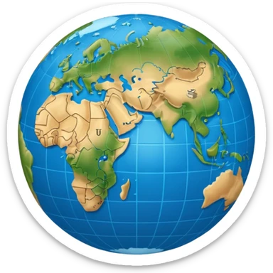 Blue globe world sticker