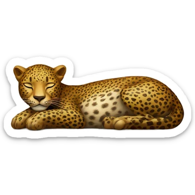 Leopard sleeps sticker