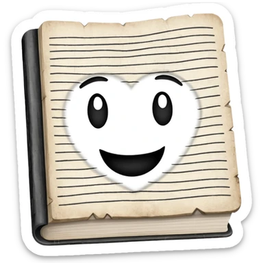 MONOCHROME WRITTEN PAPER BOOK sticker