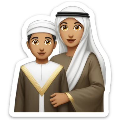 emirati woman with her son sticker