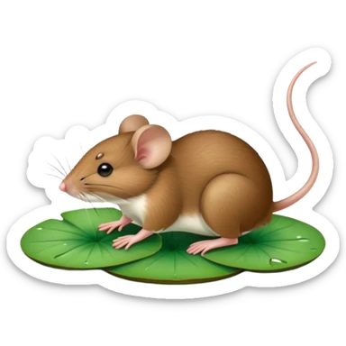 mouse on a lilypad sticker