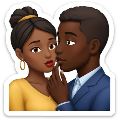 Kiss black woman White black man sticker