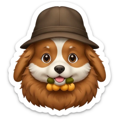 un chien avec un chapeau sticker
