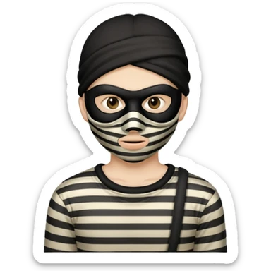 thief, with stripped shirt,thief mask. sticker