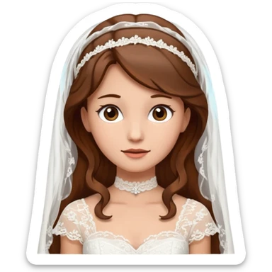 Blonde skin bride with brown hair with a chin on her face sticker