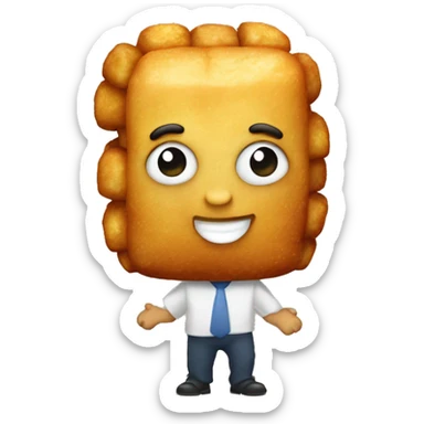 tater tot with face and leg and arm sticker