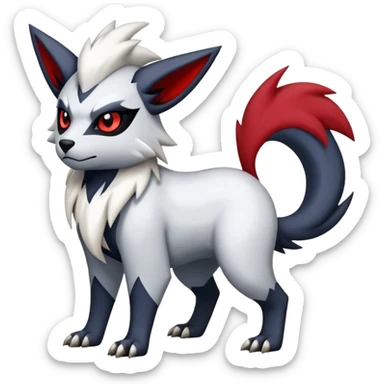 Edgy cool Absol-Zorua-Zangoose-Houndour-Poochyena-creature-hybrid full body  sticker