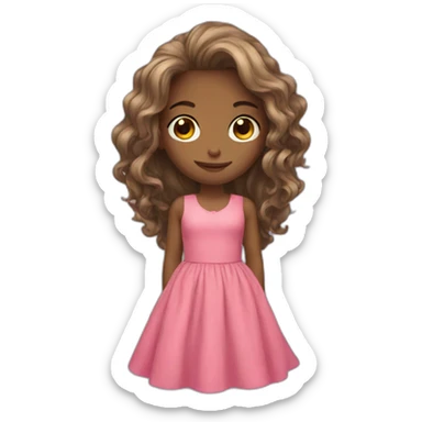Long hair girl whit a dress sticker