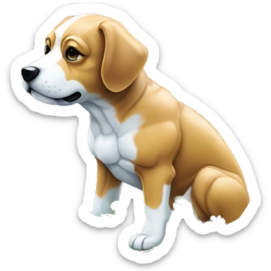 A dog made of glass mirror crystals prisms glass transparent filled with plants as a terrarium with graffiti doodles sticker