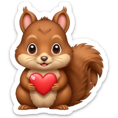 cute squirrel emoji, heart-shaped eyes sticker