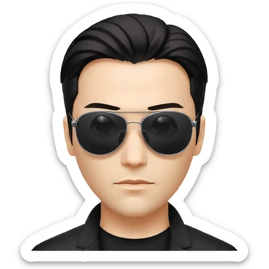 neo on sunglasses from matrix movie sticker