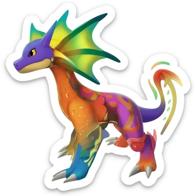Colorful Exotic Pokémon-Animal-Digimon-Monster-Beast-Fakémon-hybrid-creature (full body) sticker