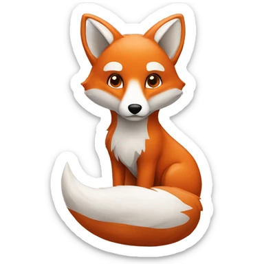 Red fox and white fox sticker