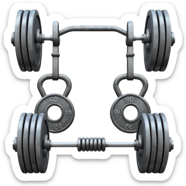 Gym facade with a sign featuring giant weights. sticker