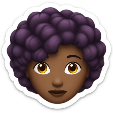 Femme avec les cheveux noir avec une aubergine sticker
