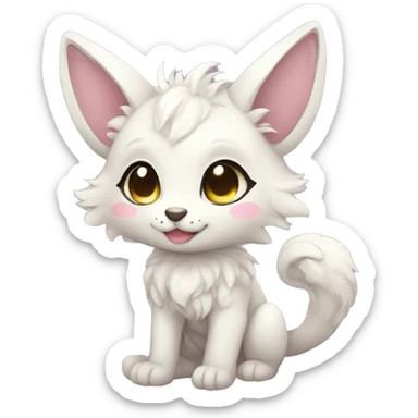 Full body Kawaii bright fantasy ethereal anthro fursona animal sticker